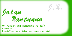 jolan mantuano business card